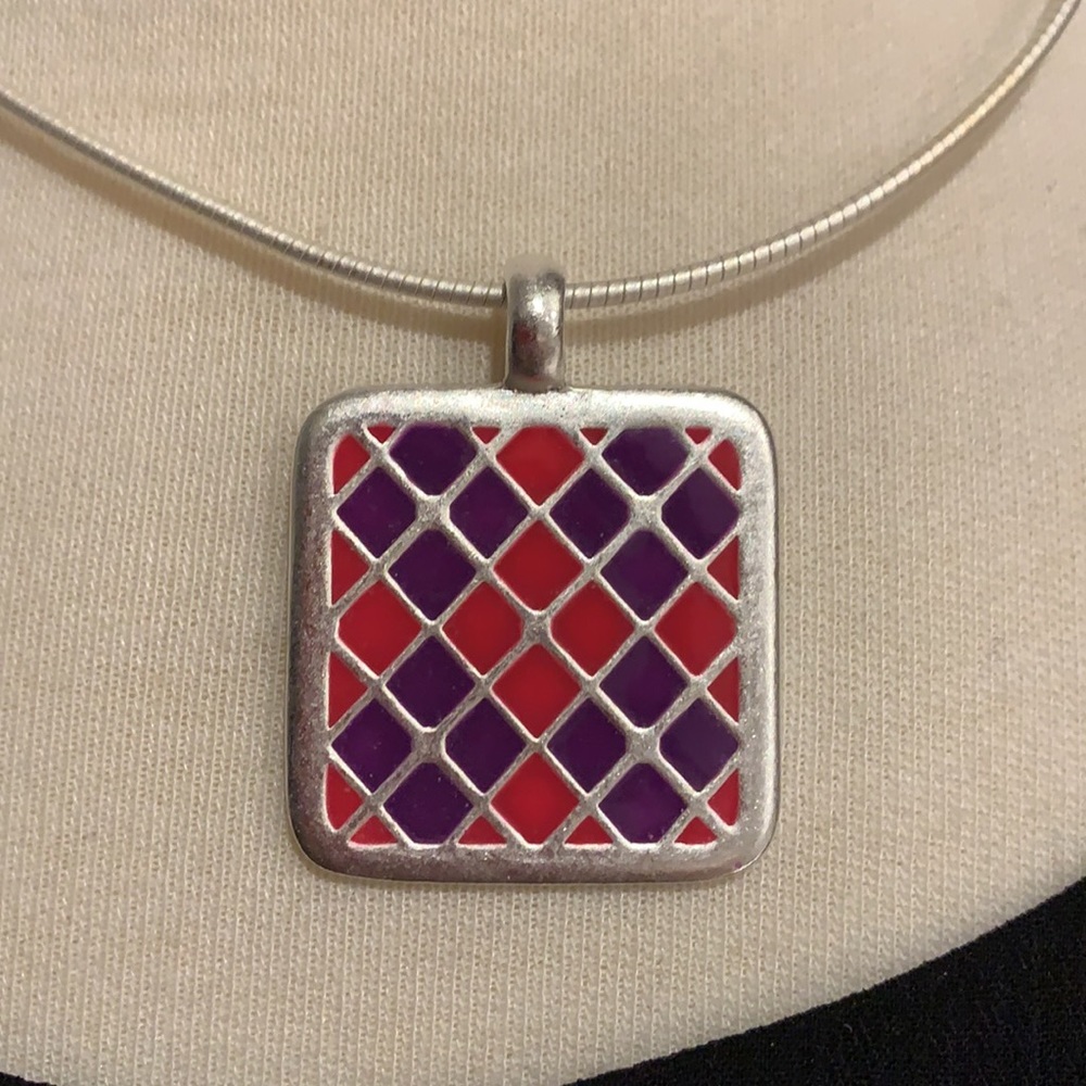 🔥 Sold 🔥Reversible necklace pink/purple tones - Picture 3 of 4
